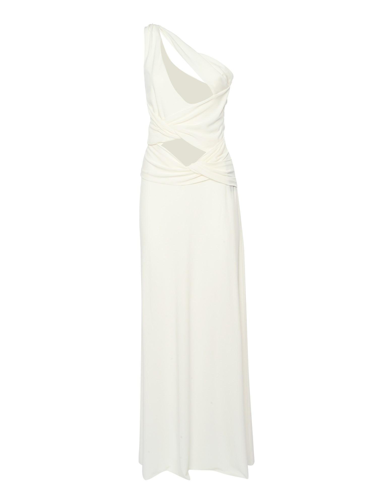 ALBERTA FERRETTI One Shoulder Dress In Bianco Product Image