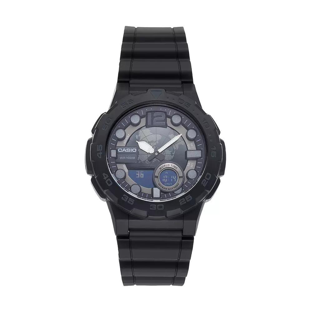 Casio Mens Telememo World Time Analog-Digital Watch - AEQ100W-1BV Black Product Image
