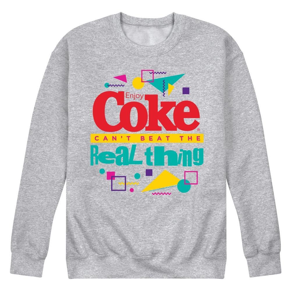 Men's Licensed Character CocaCola Can't Beat the Real Thing Graphic Sweatshirt, Size: Large, Blue Product Image