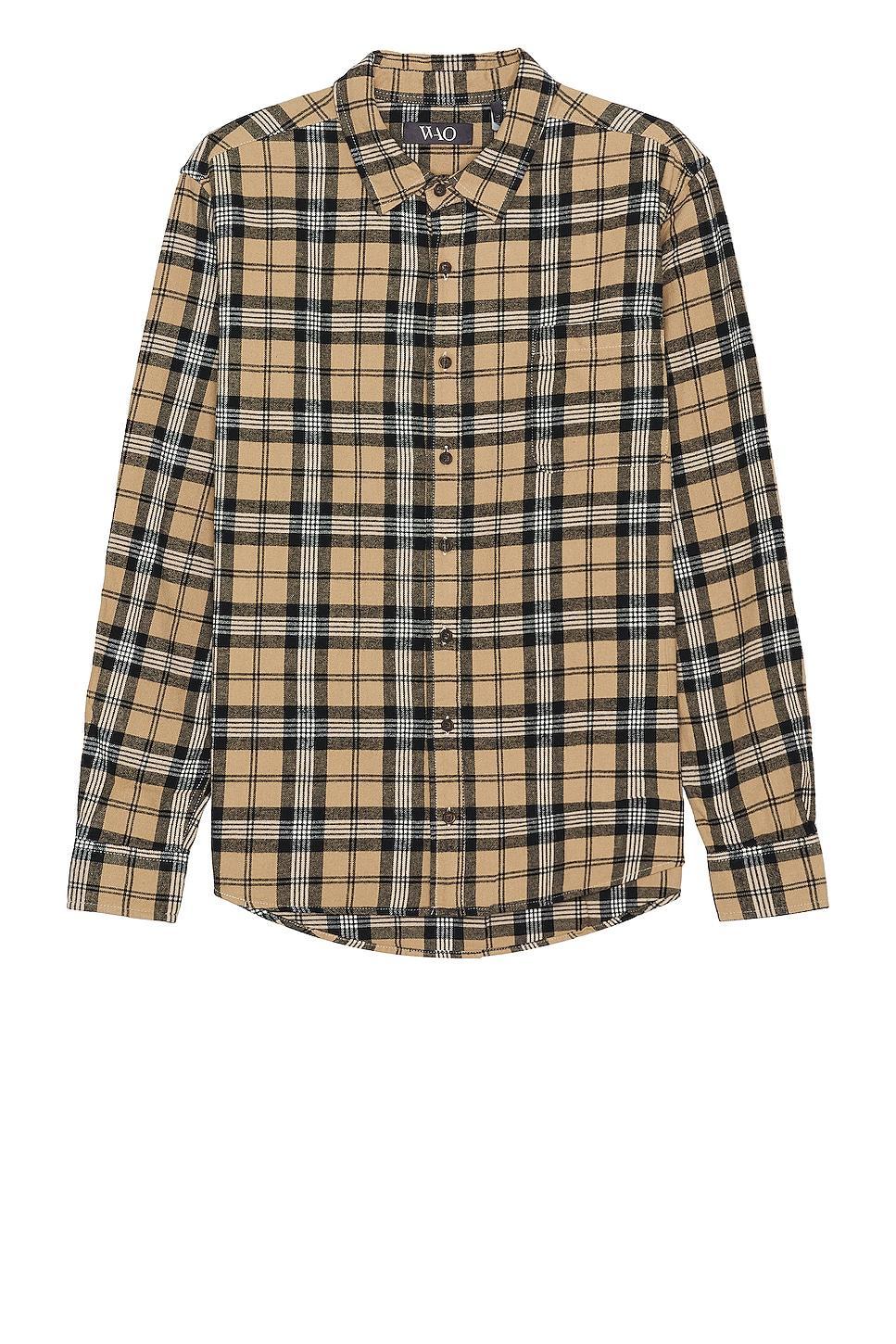 WAO The Lightweight Flannel Shirt in Brown. Product Image