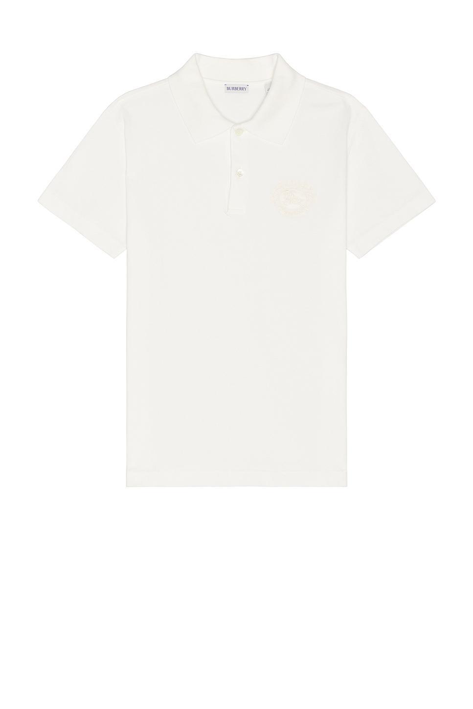 BURBERRY Short Sleeve Polo In Chalk Product Image