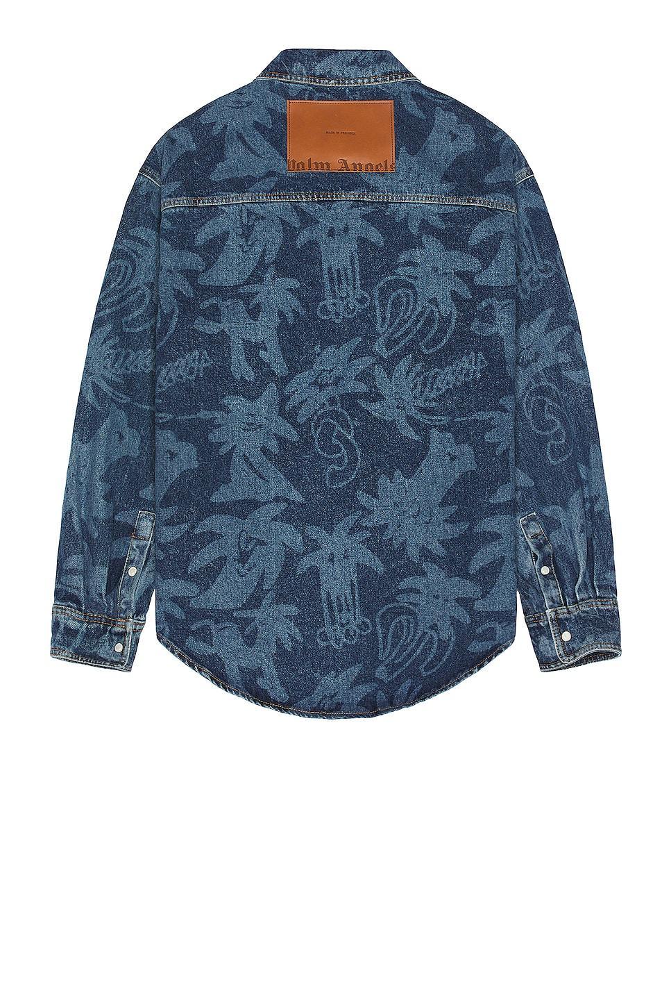 Palm Angels All Over Laser Denim Shirt Size L, S. Product Image