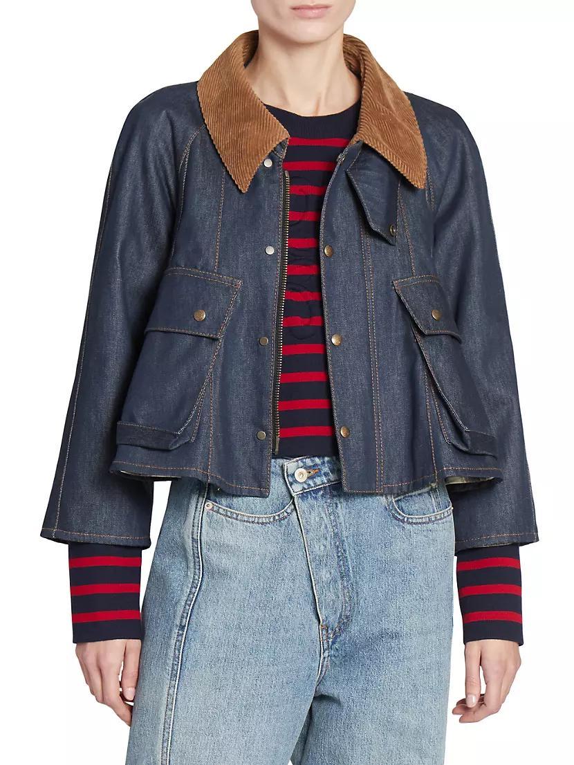 Trapeze Denim Crop Jacket Product Image