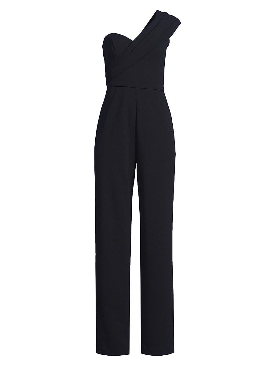 Womens Stretch Crepe One-Shoulder Jumpsuit Product Image