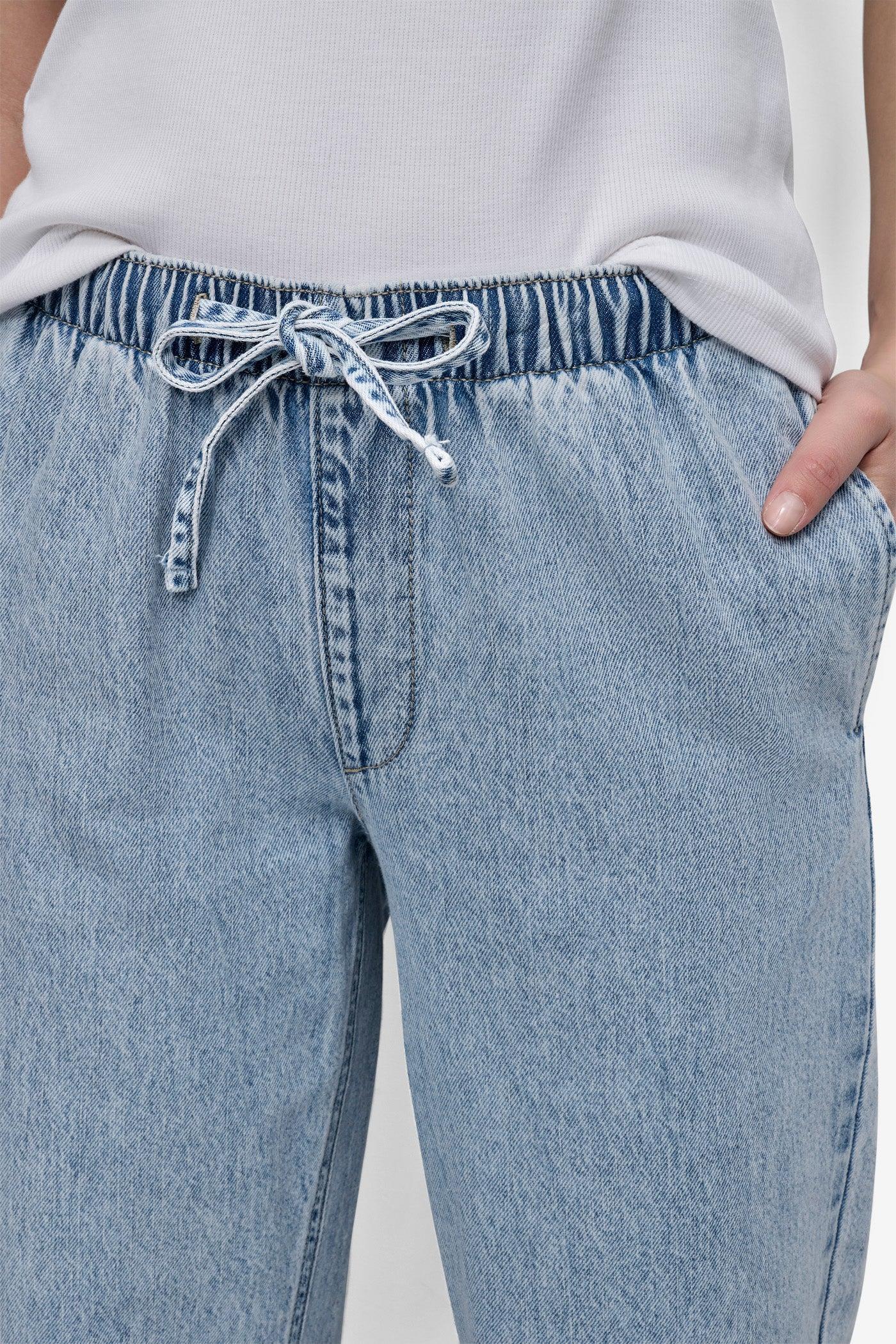 DRAWSTRING STRAIGHT LEG JEAN Product Image
