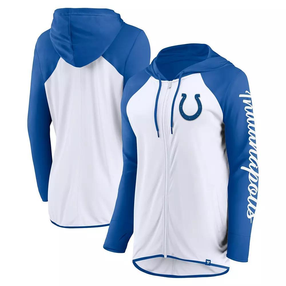 Women's Fanatics White/Royal Indianapolis Colts Script Full-Zip Hoodie,  Product Image