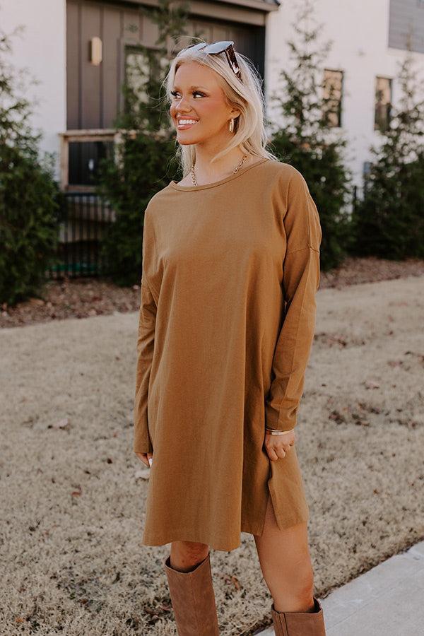 Always There For You T-Shirt Dress In Camel Product Image
