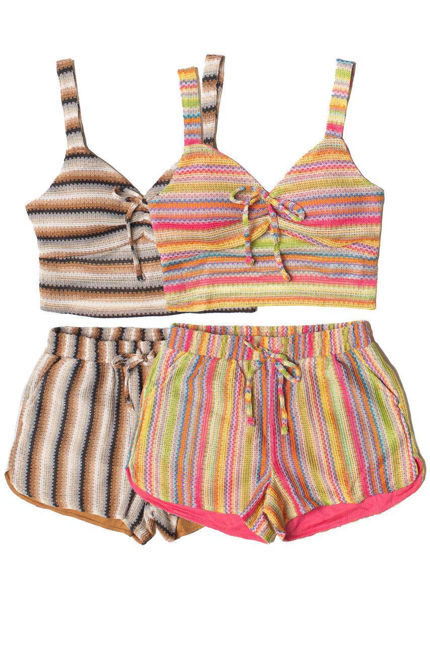 Crochet Stripe Shorts Product Image