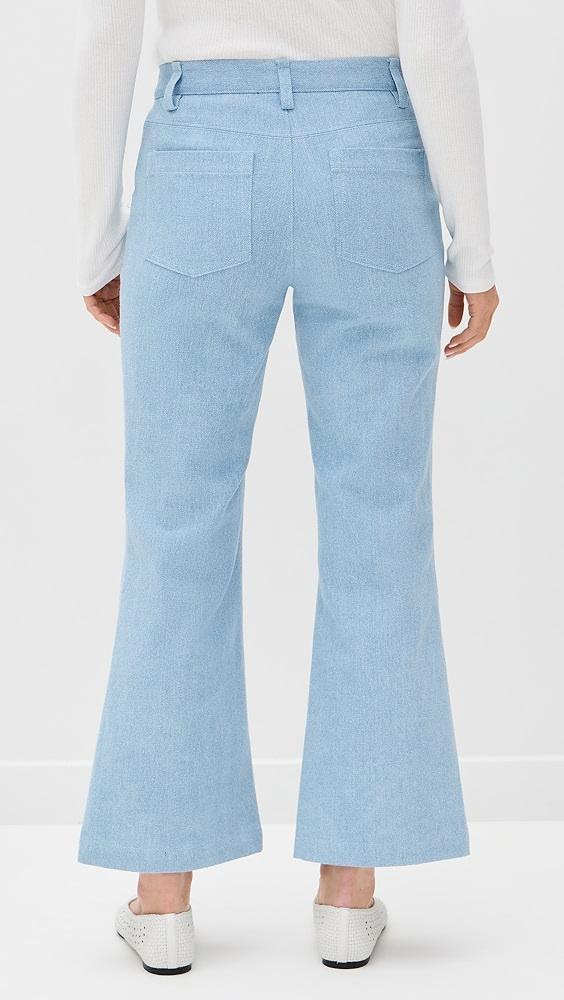 Vince Mid Rise Cropped Flare Twill Pants | Shopbop Product Image