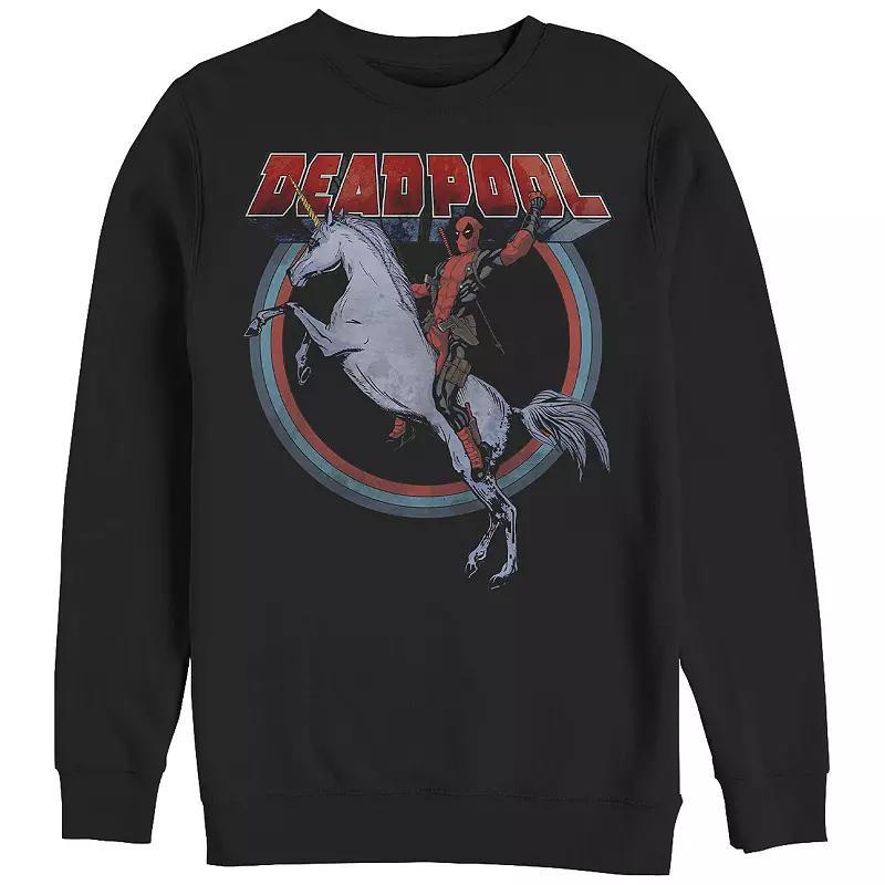 Men's Marvel Deadpool Riding Unicorn Graphic Fleece, Size: Small, Black Product Image