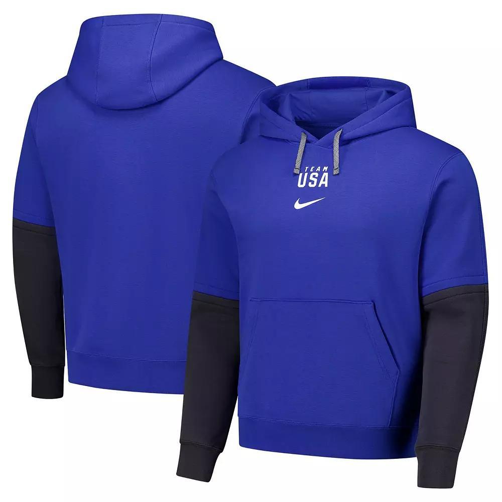 Men's Nike Royal Team USA Club Color Block Pullover Hoodie,  Product Image