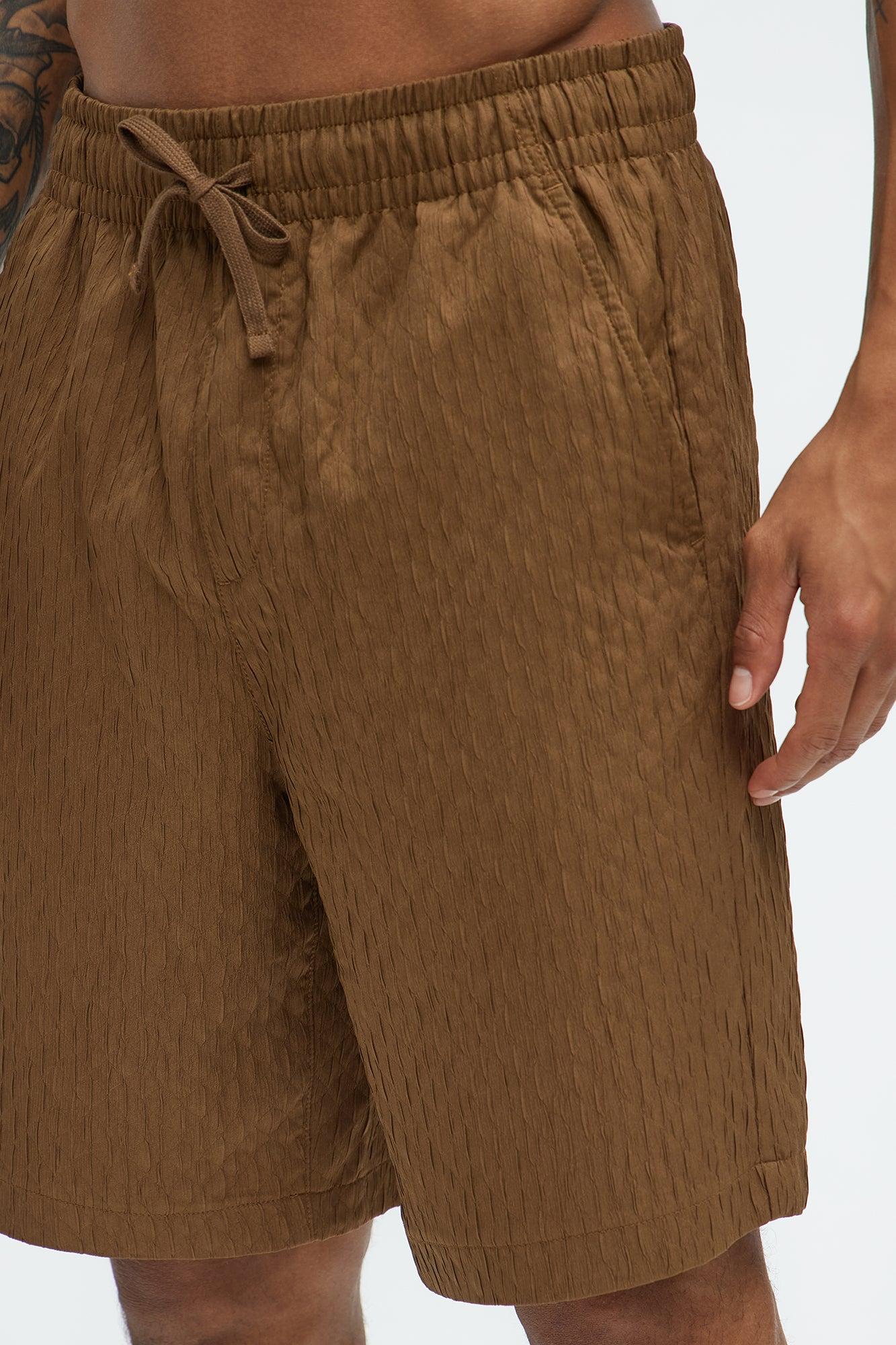 Mounce Textured Shorts - Brown Product Image