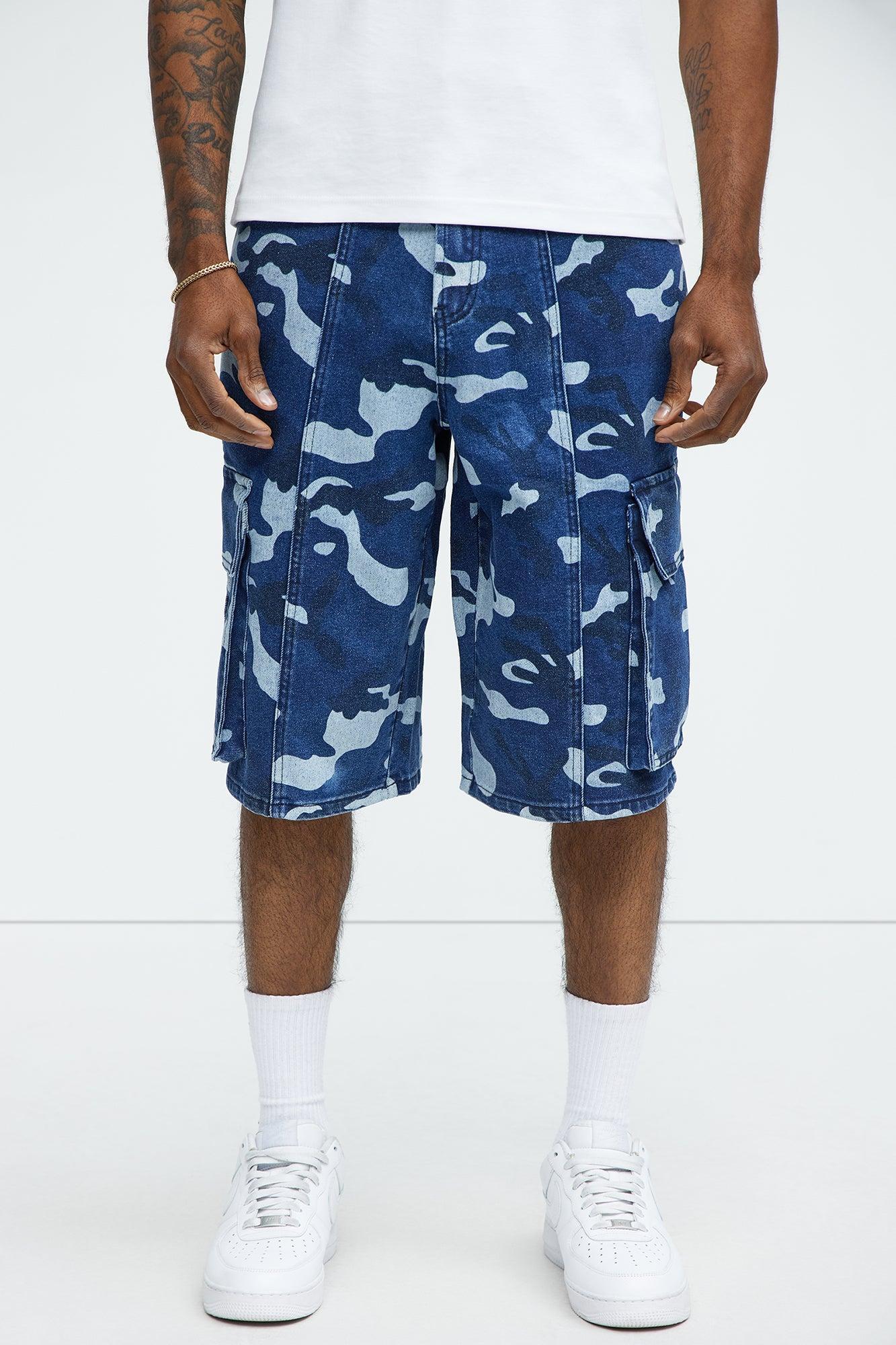 Cargo Camo Baggy Denim Shorts - Camouflage Product Image