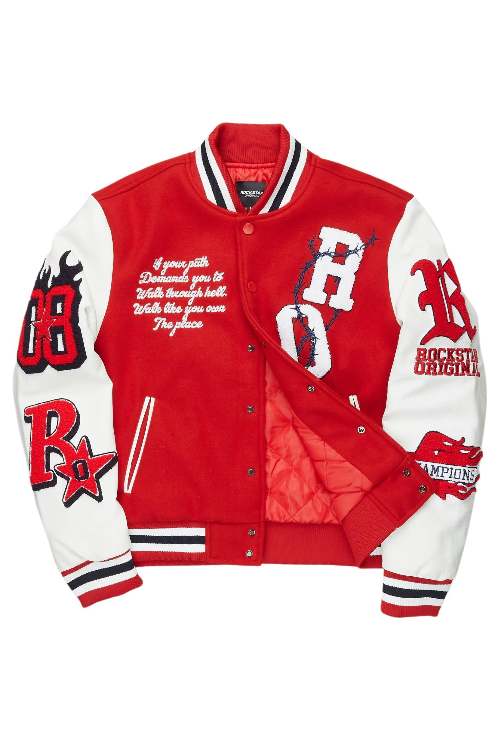 Sherniqua Red Oversized Varsity Jacket Female Product Image