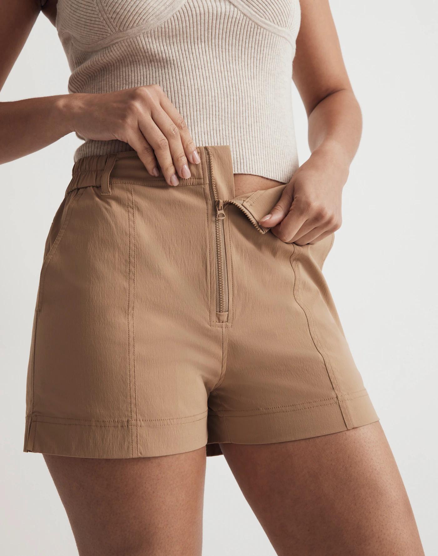 Zip-Front Tapered Shorts Product Image