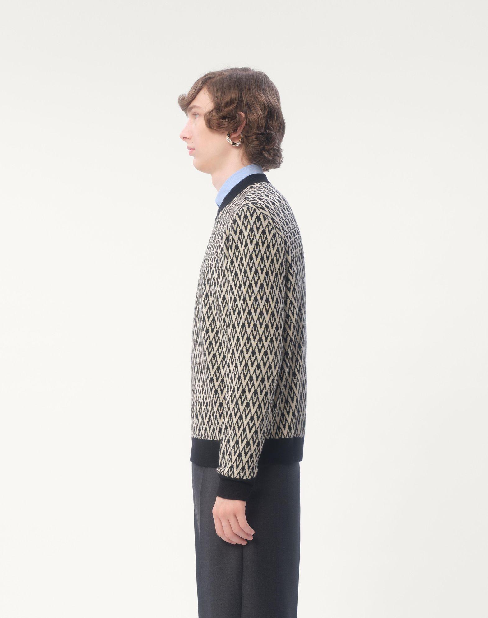 Crewneck Wool Sweater With Toute La V Jacquard Pattern Product Image