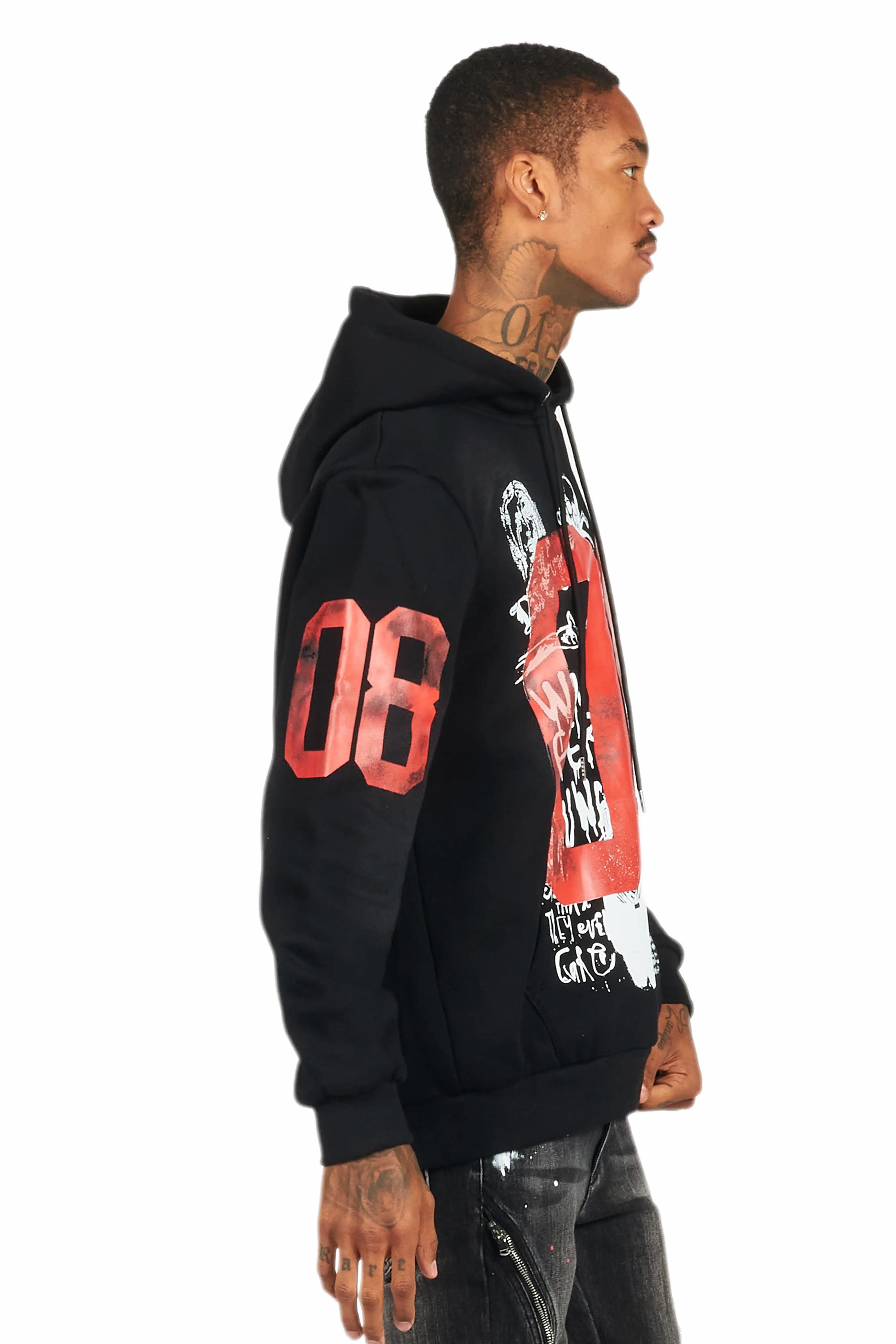 Grill Black Graphic Hoodie Male Product Image