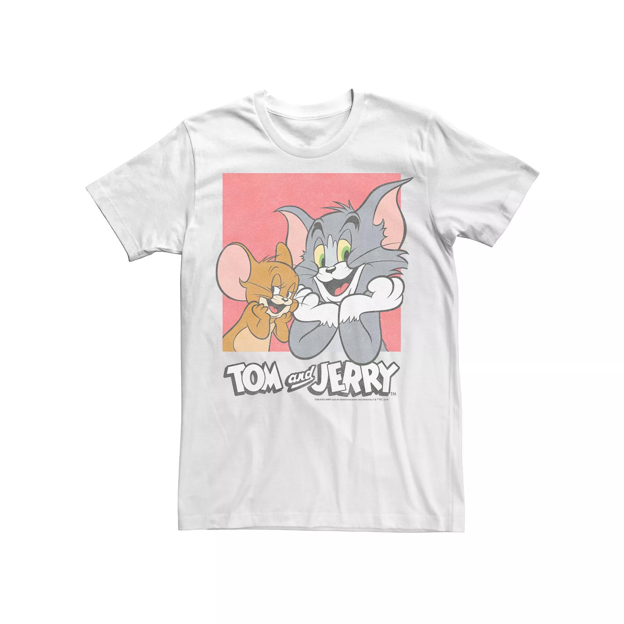 Men's Tom & Jerry Portrait Logo Graphic Tee, Size: XXL, White Product Image