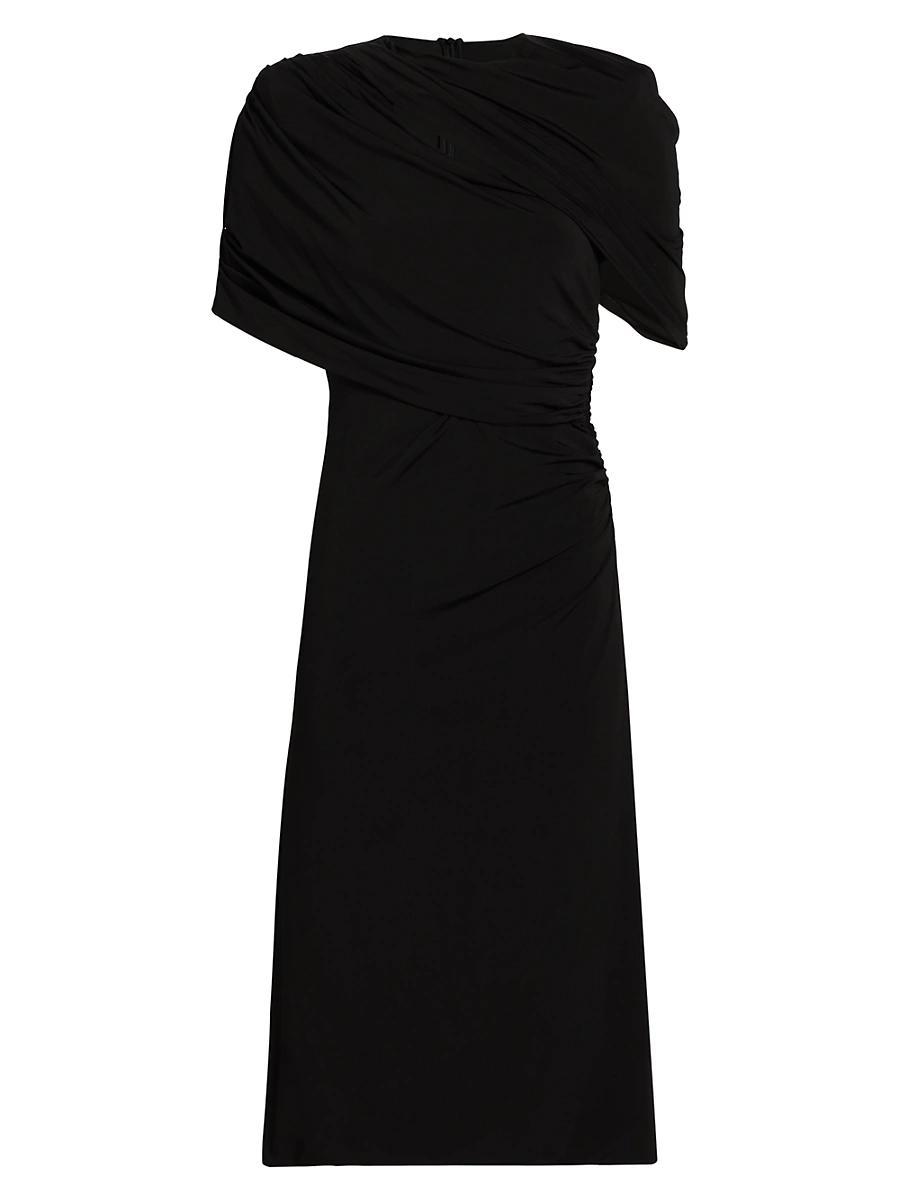 Womens Draped Cape Midi-Dress Product Image