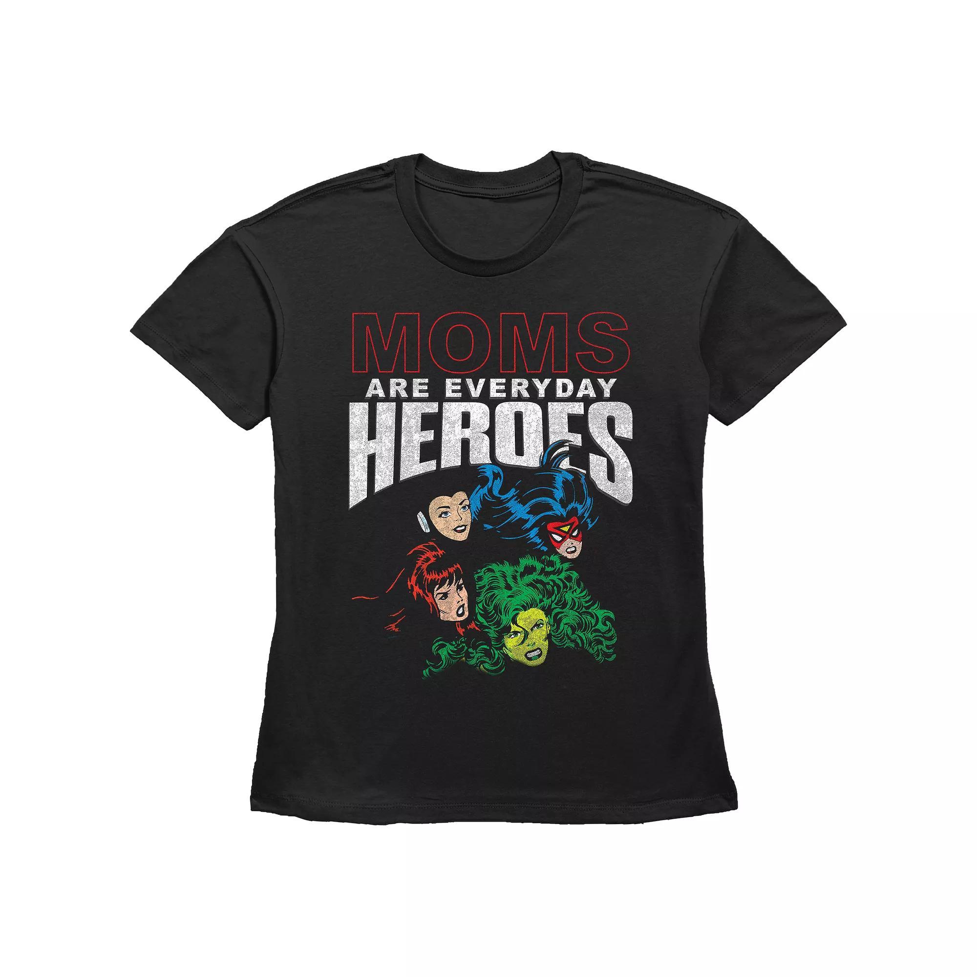 Women's Avengers Moms Are Everyday Heroes Basic Fit Graphic Tee,  Product Image