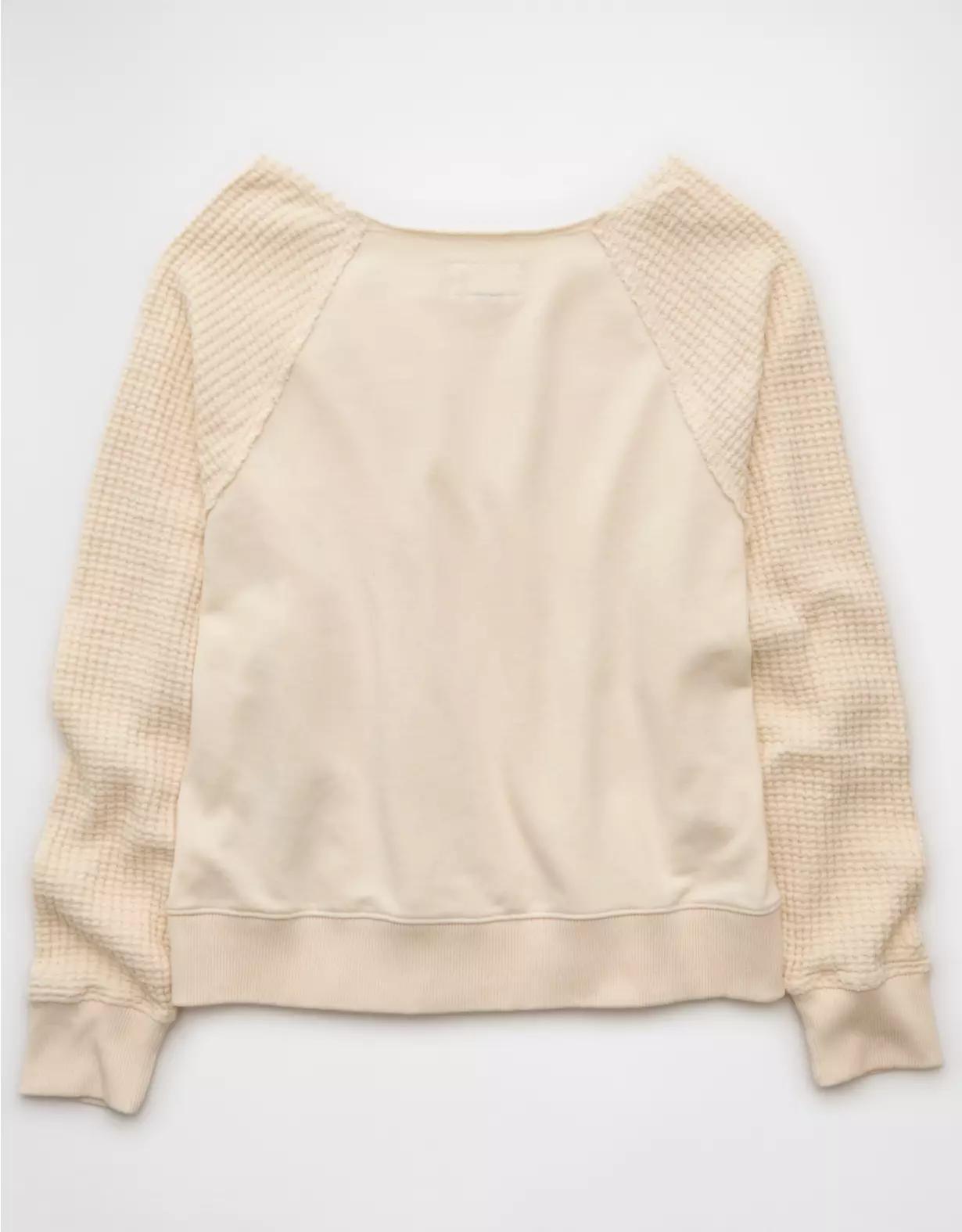 AE Mixed Knit Sweatshirt Product Image