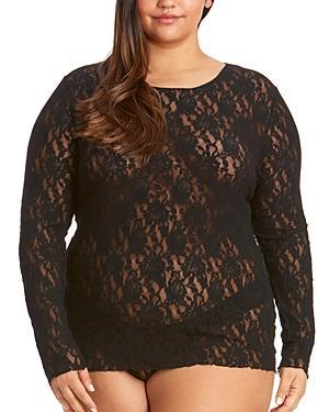 Hanky Panky Plus Signature Lace Long Sleeve Top Product Image