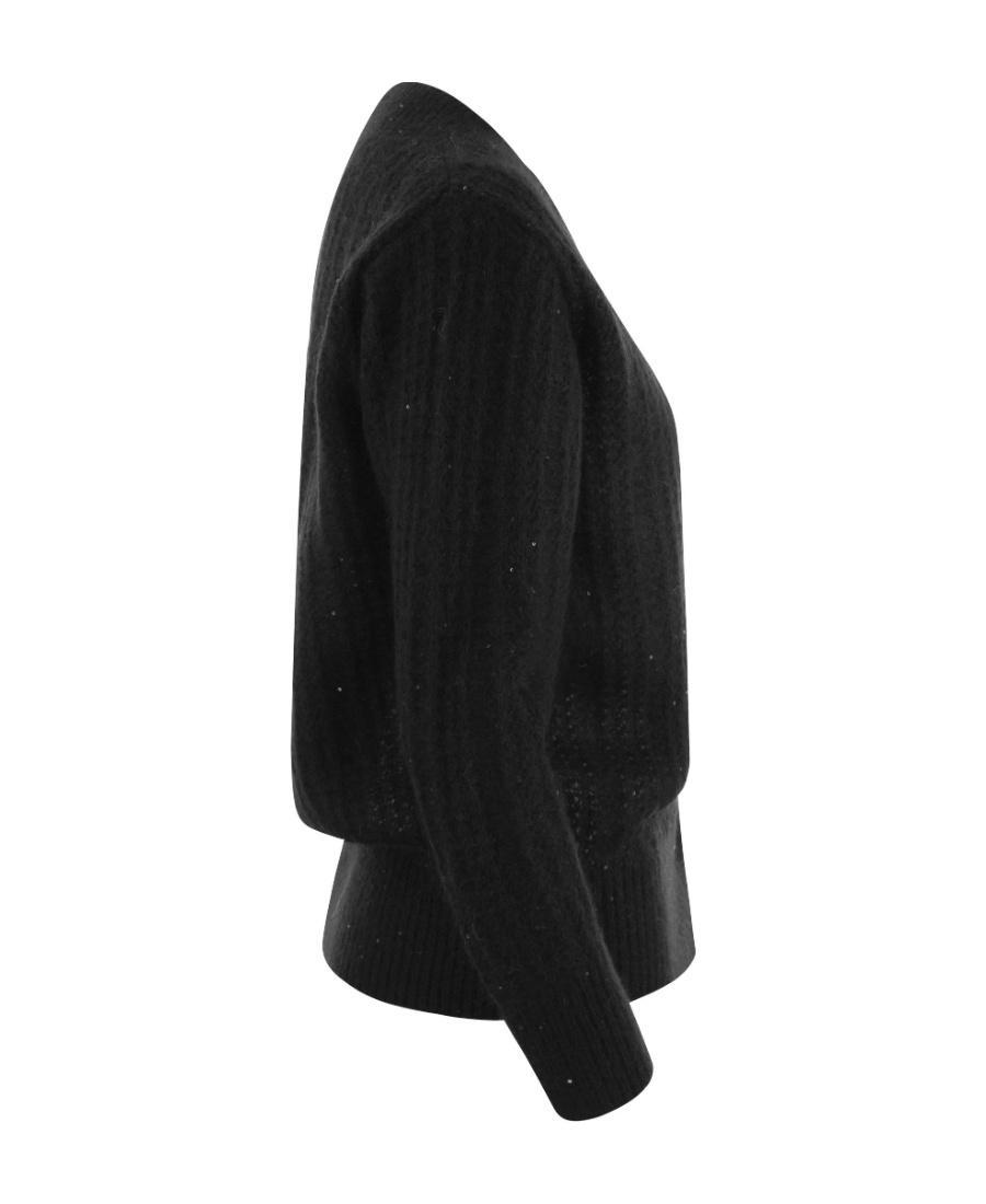 FABIANA FILIPPI Ribbed Knit Cardigan In Black Product Image