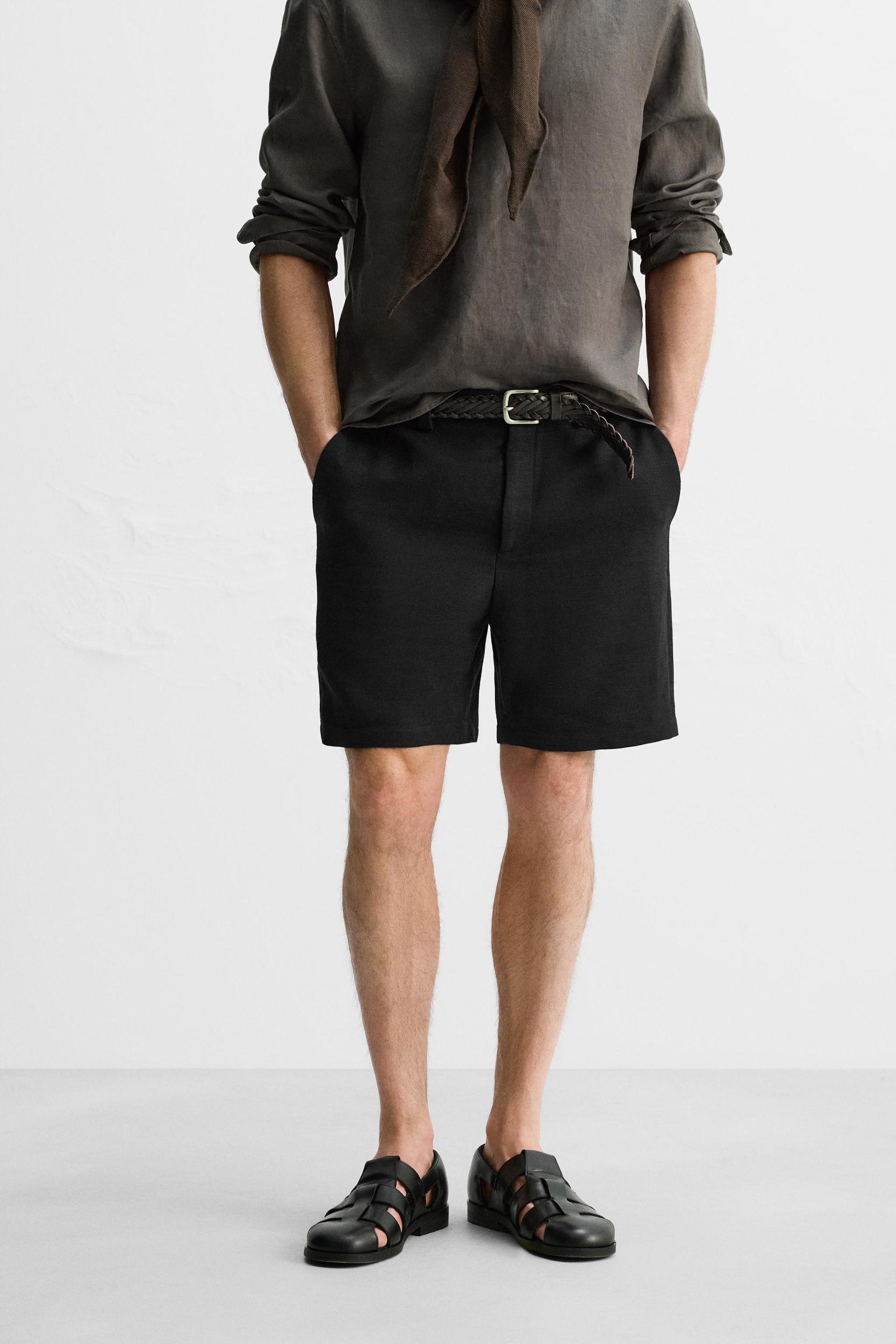 LINEN-COTTON REGULAR FIT SHORTS LIMITED EDITION Product Image
