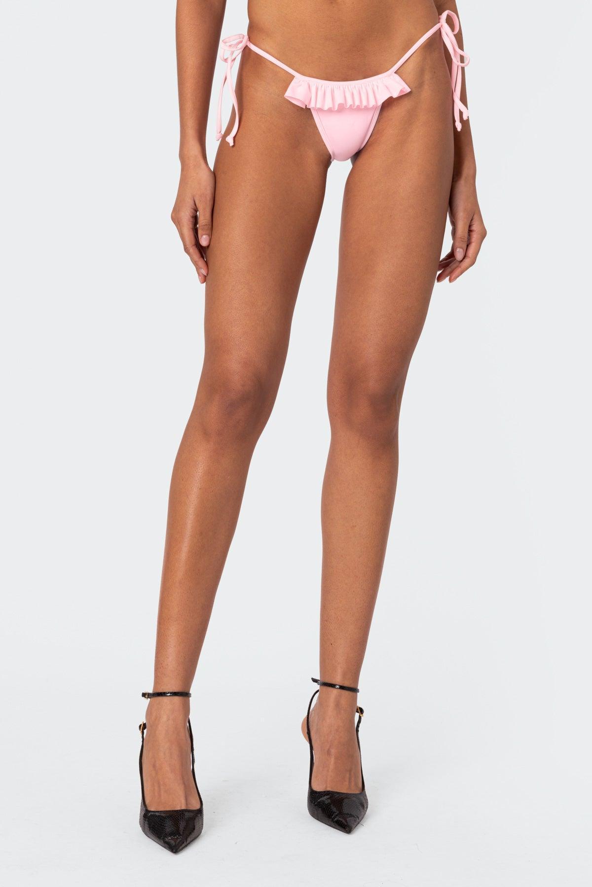 Joelle Ruffled String Bikini Bottom Product Image