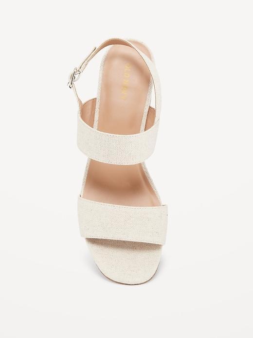 Canvas Block-Heel Sandals Product Image