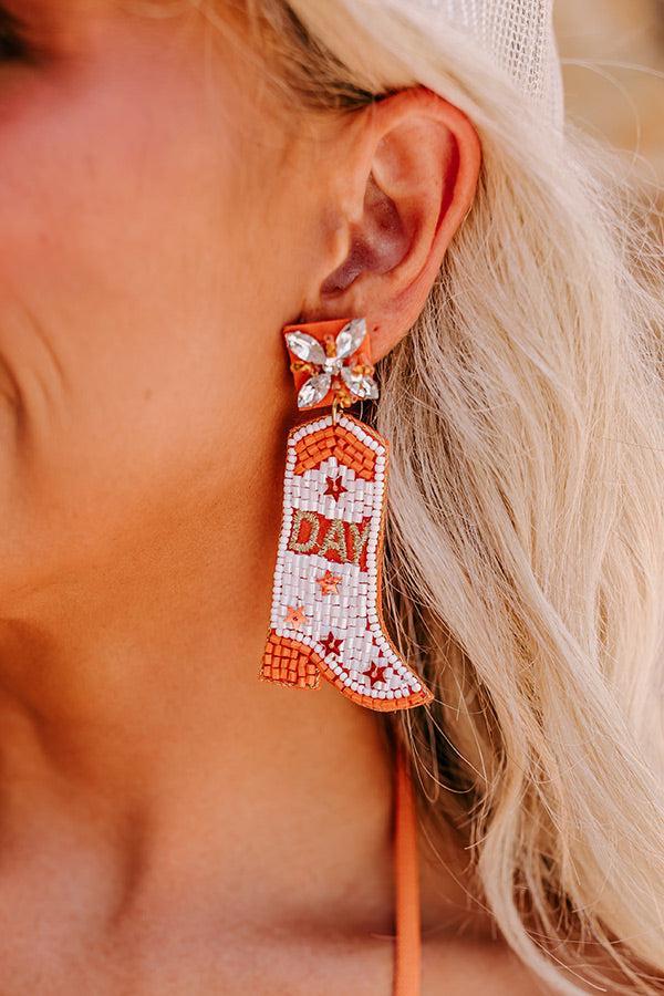 Game Day Down South Earrings In White Product Image