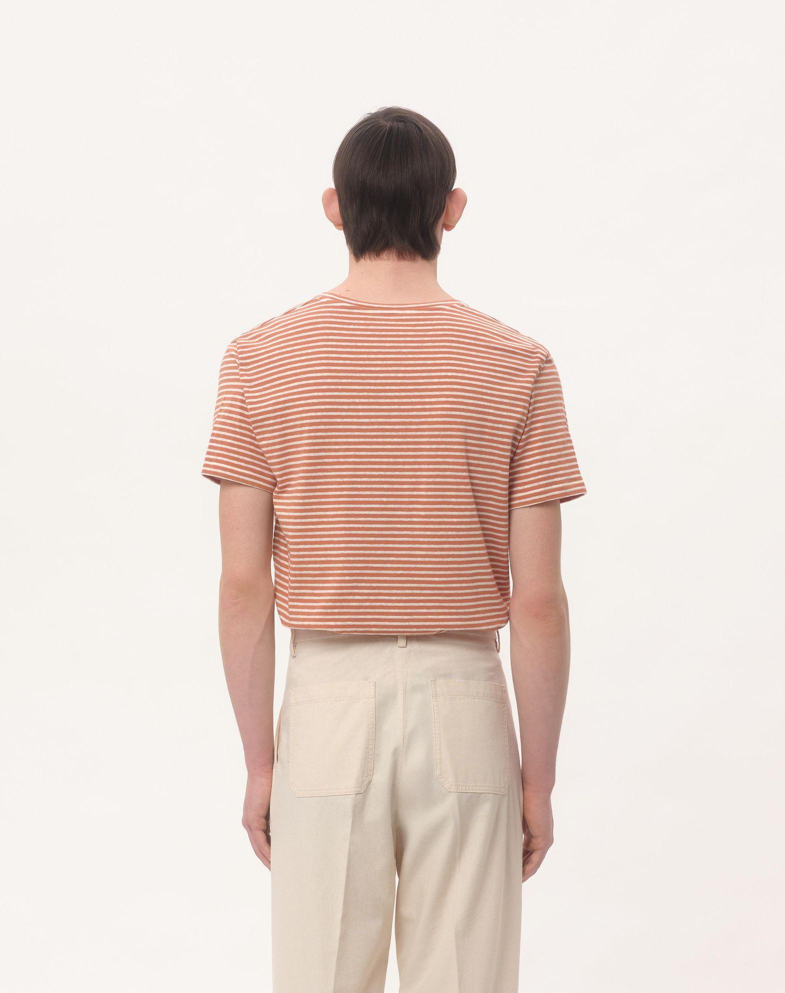 Striped Cotton T-Shirt With Chez Valentino Print Product Image