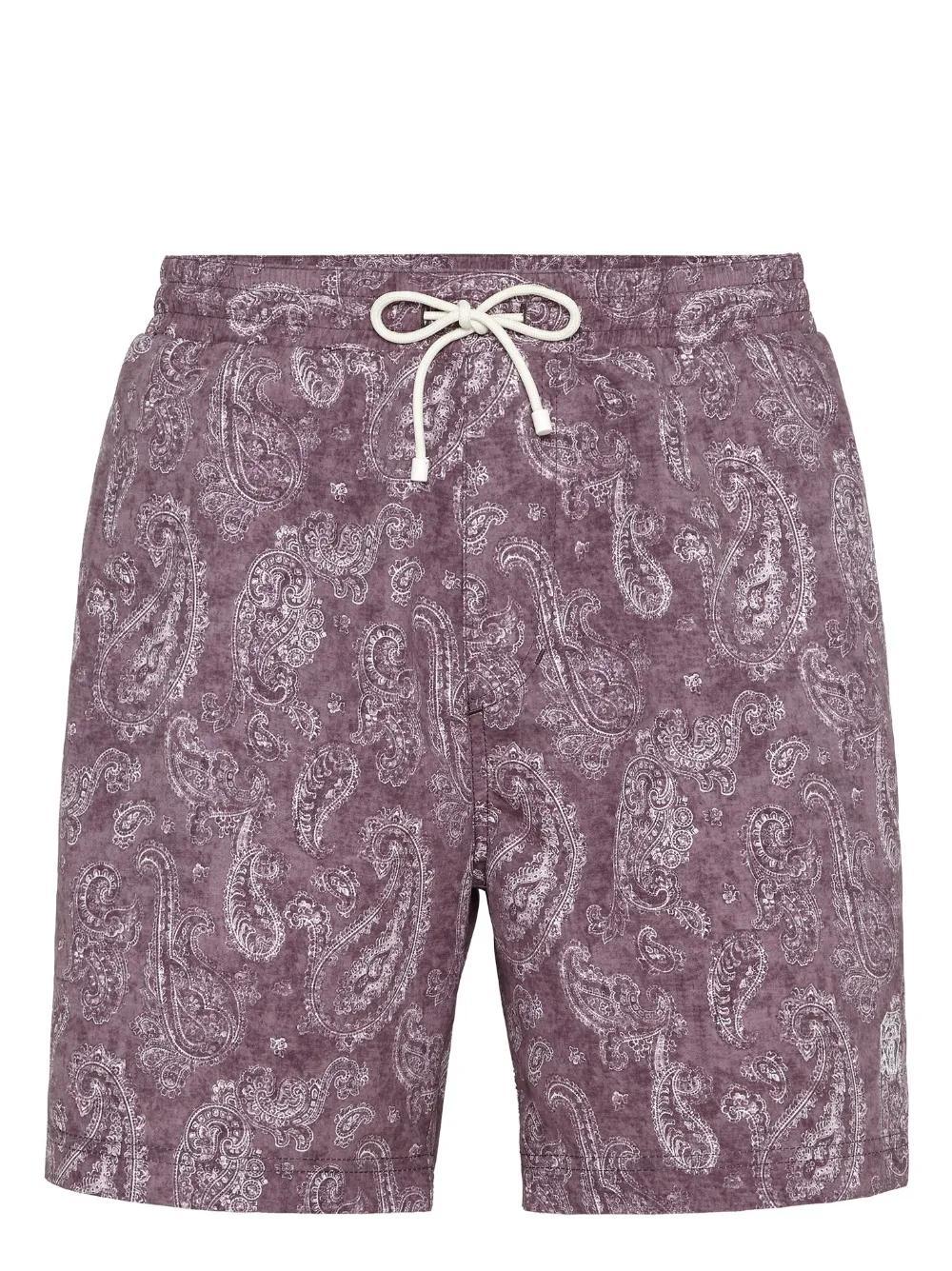 BRUNELLO CUCINELLI Bandana-print Swim Shorts In Purple Product Image