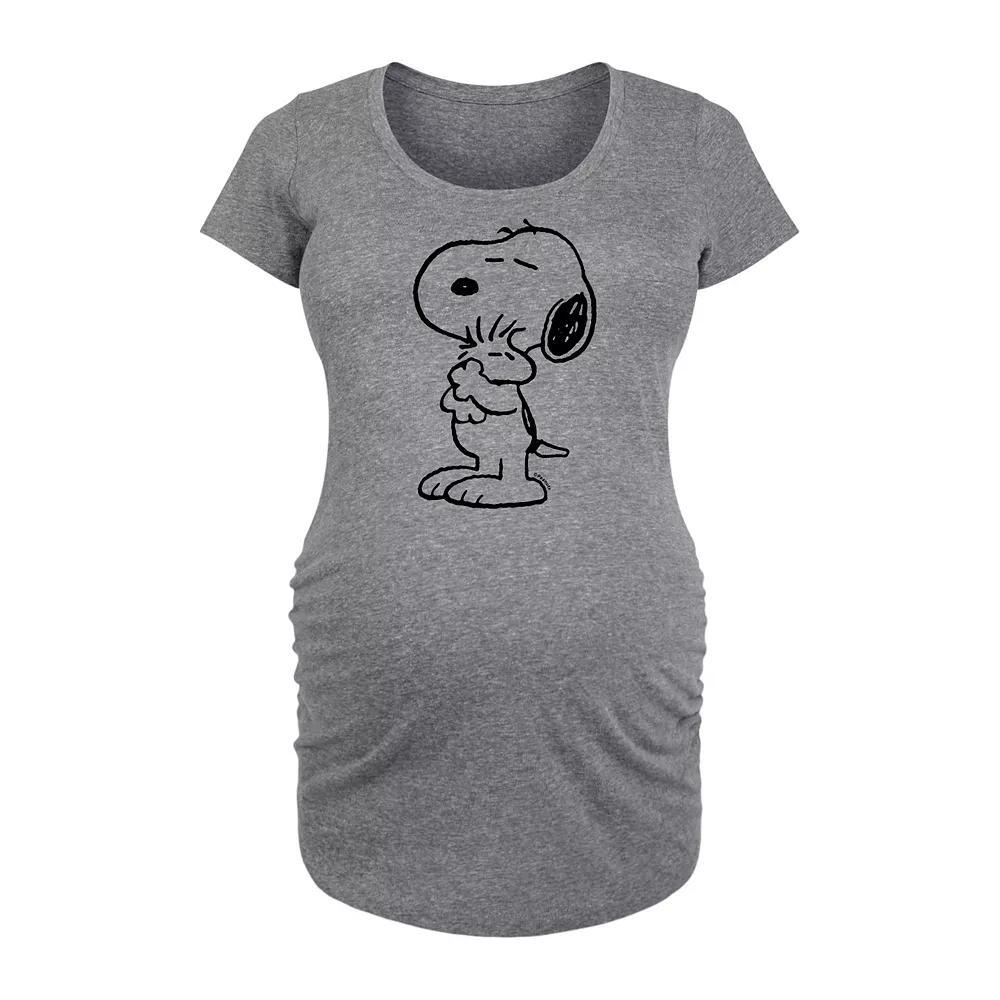 Maternity Peanuts Snoopy Loves Woodstock Graphic Tee, Women's,  Product Image