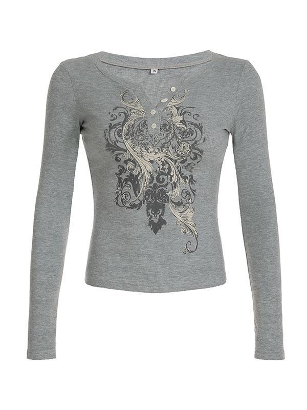 Graphic Print Long Sleeves Tee Product Image