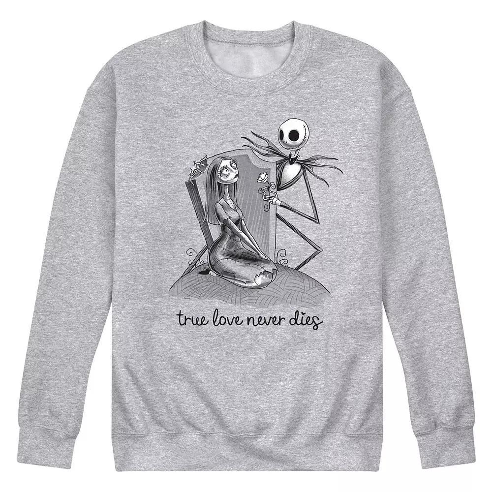 Disney's Nightmare Before Christmas Men's True Love Fleece Sweatshirt, Size: XXL, Grey Gray Product Image