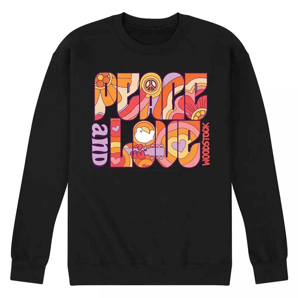 Men's Woodstock Peace And Love Graphic Fleece,  Product Image