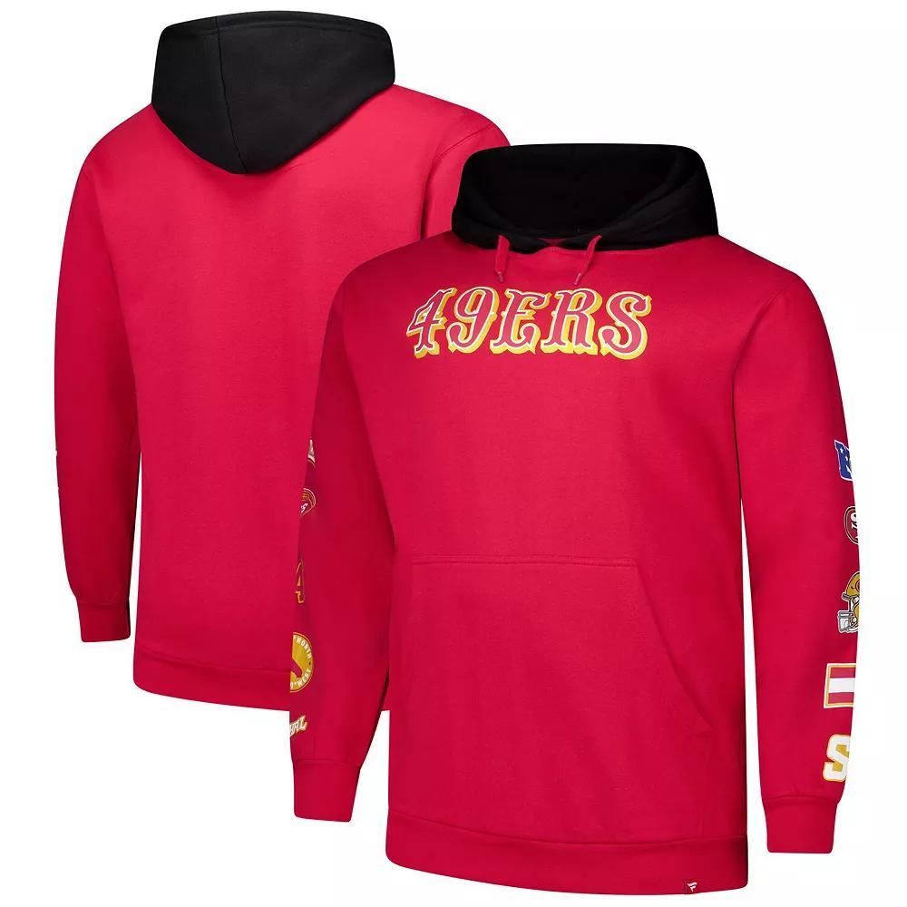 Men's Fanatics Scarlet San Francisco 49ers Big & Tall Patched Out Pullover Hoodie,  Product Image
