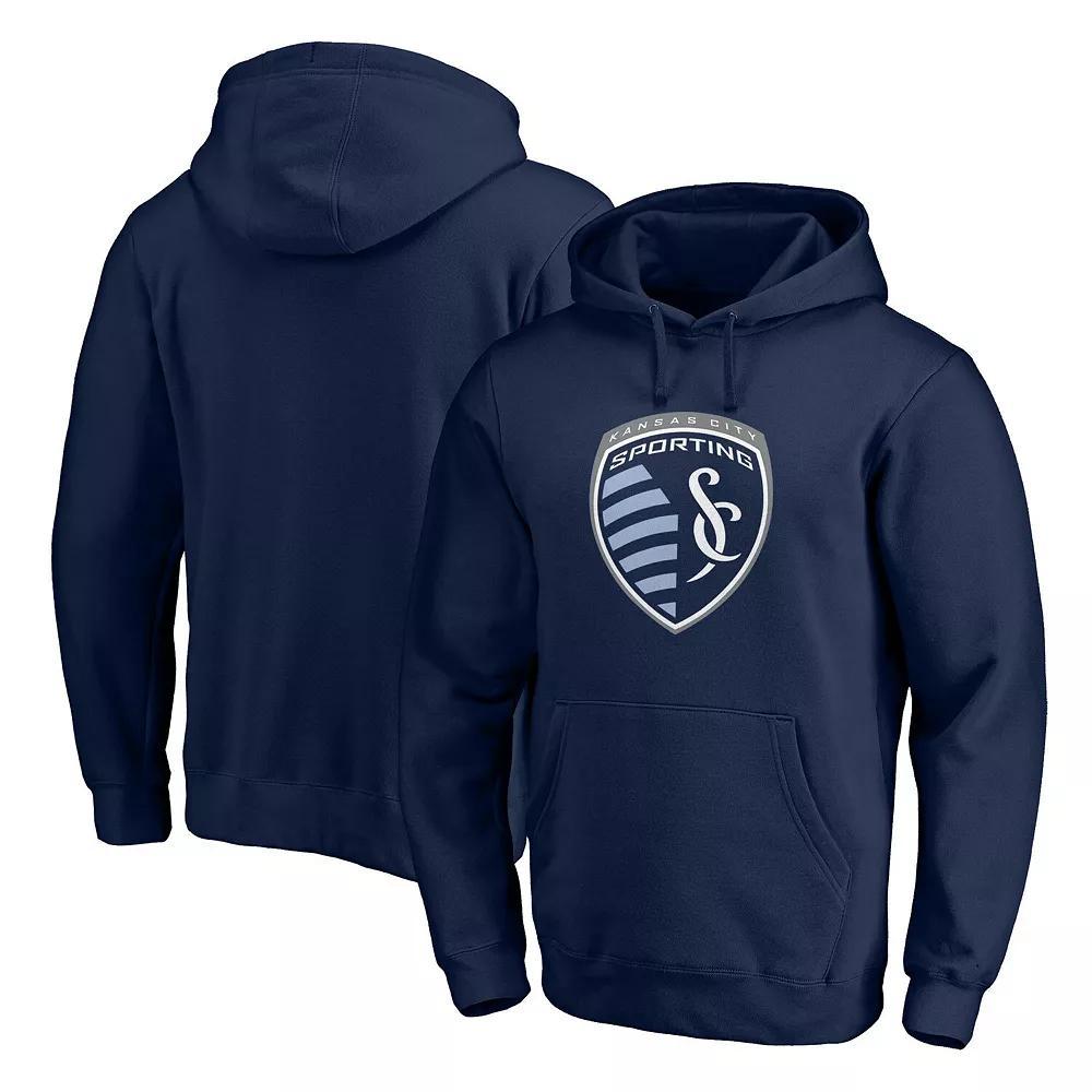 Men's Fanatics Navy Sporting Kansas City Logo Pullover Hoodie, Size: Medium, Blue Product Image