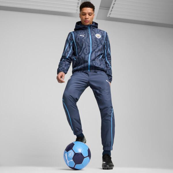 PUMA Manchester City Pre-Match Mens Woven Jacket in Inky Blue/Team Light Blue Product Image