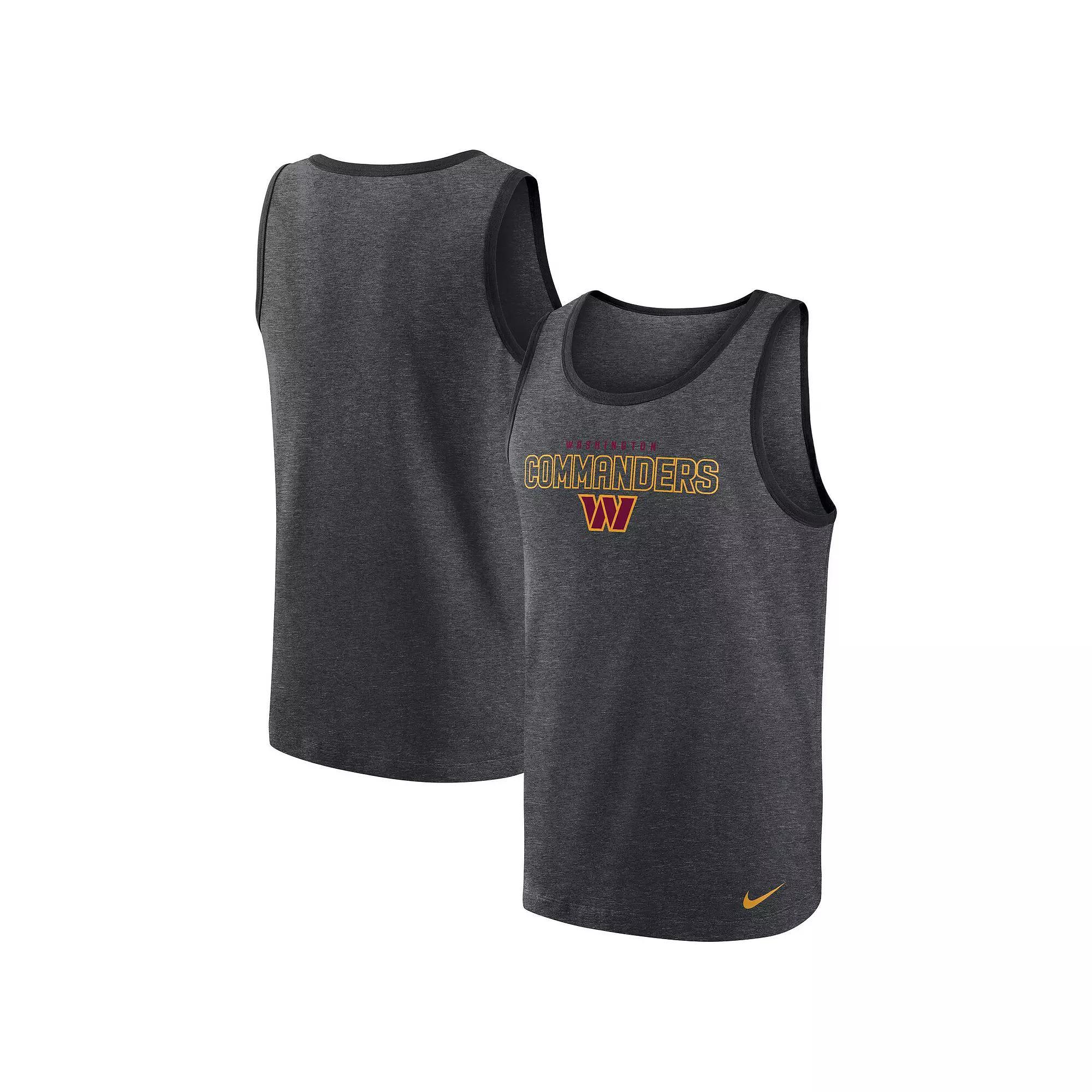 Men's Nike Heathered Charcoal Washington Commanders Tri-Blend Tank Top, Size: XL, Wft Charco Product Image