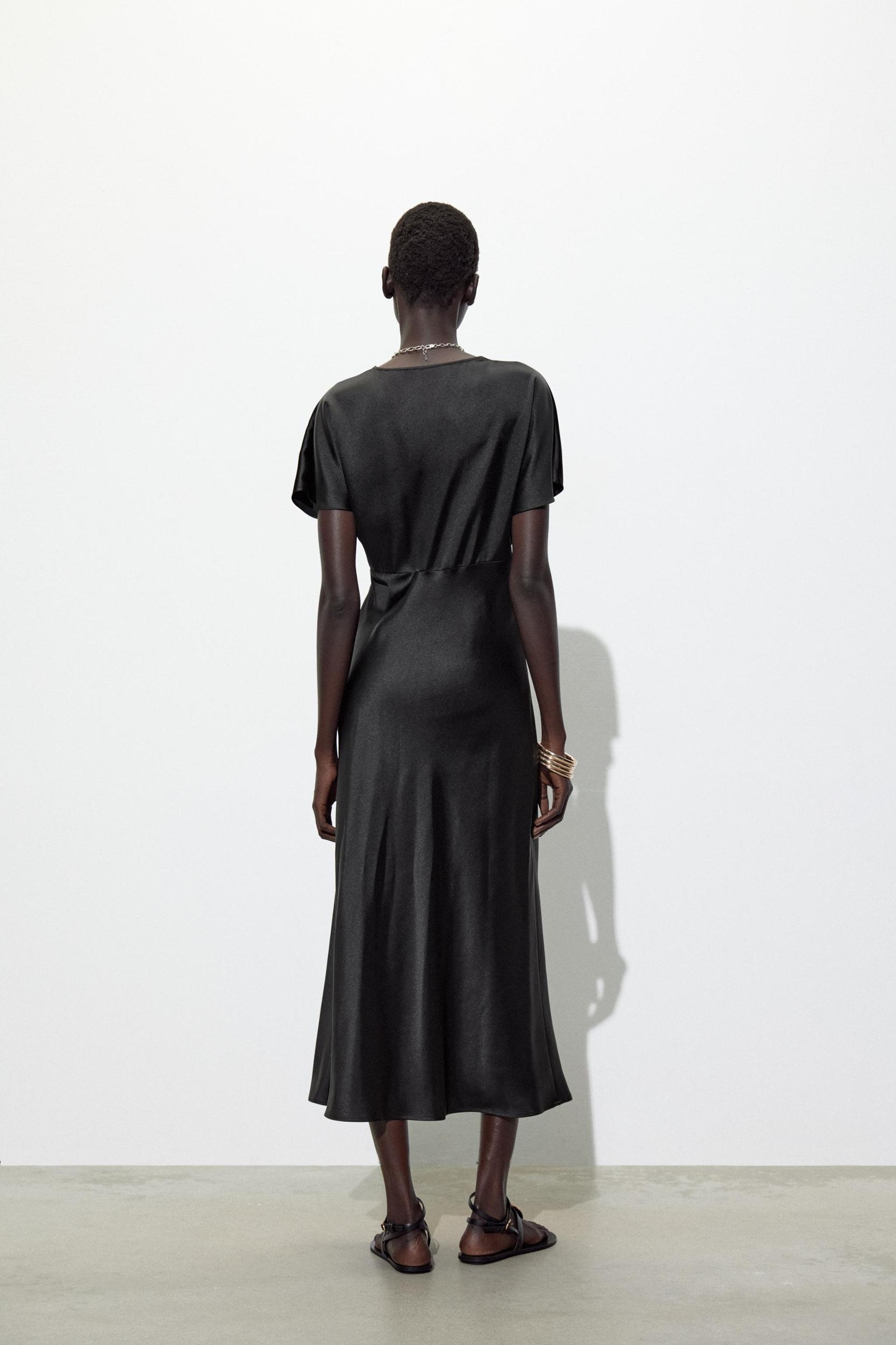 SATIN EFFECT MIDI DRESS Product Image