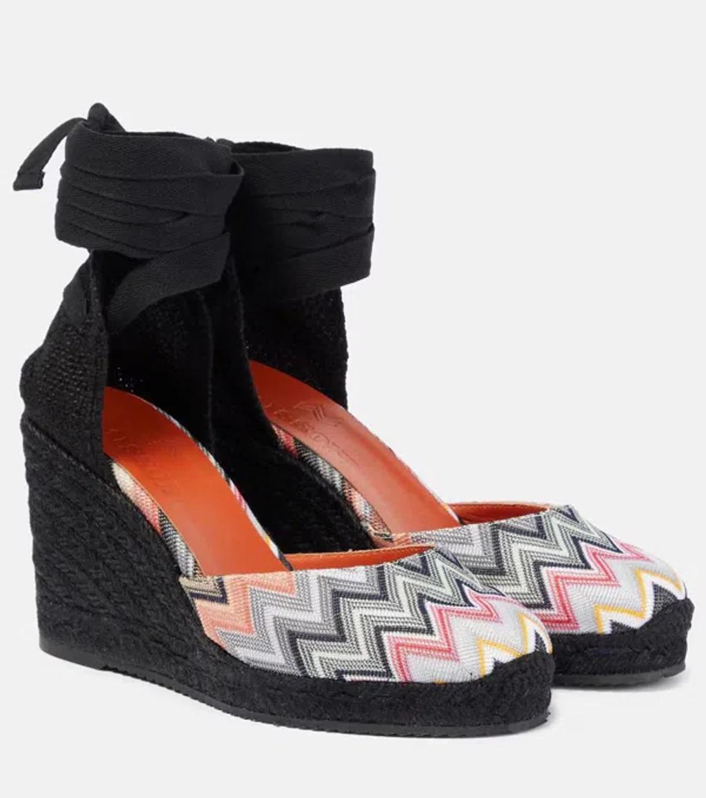 MISSONI Zig Zag Eva 80 Espadrille Wedges In Black Product Image