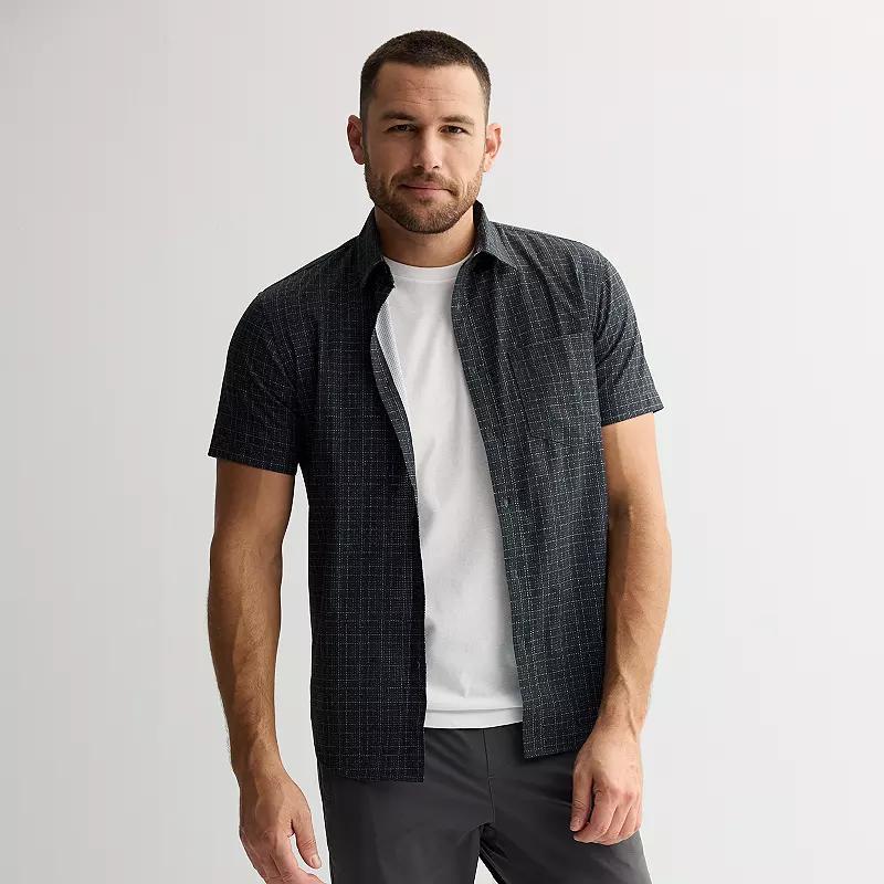 Mens FLX Slim Performance Untucked-Fit Button Down Shirt Bayou Blue Product Image