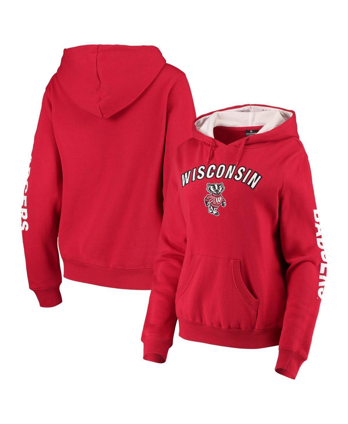 Womens Red Wisconsin Badgers Loud and Proud Pullover Hoodie Product Image