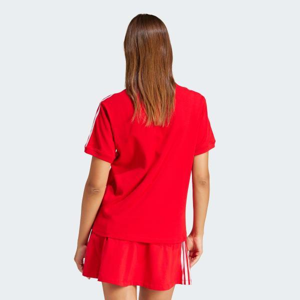 adidas Adicolor 3-Stripes Tee Better Scarlet XL Womens Product Image
