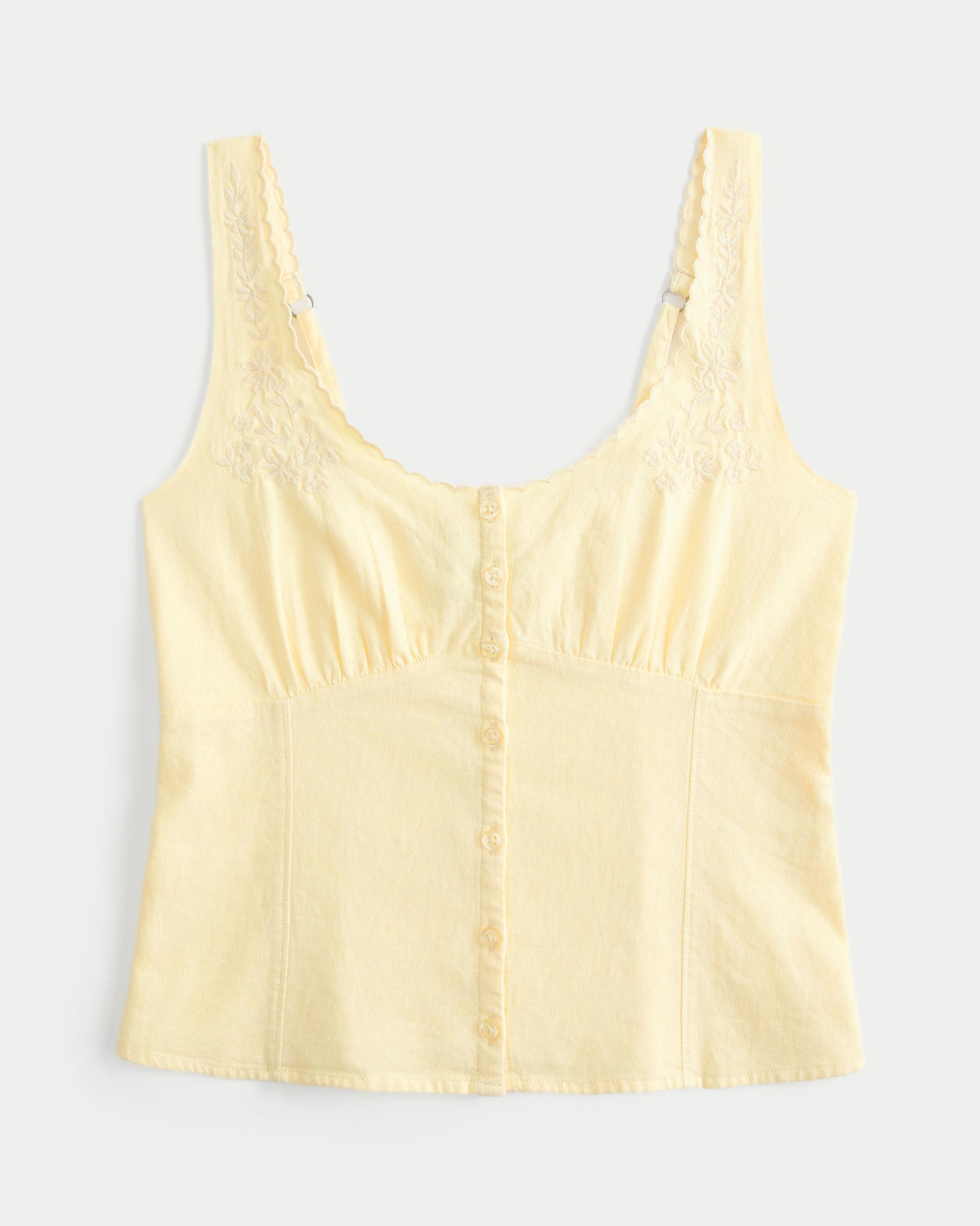 Linen Blend Button-Through Top Product Image