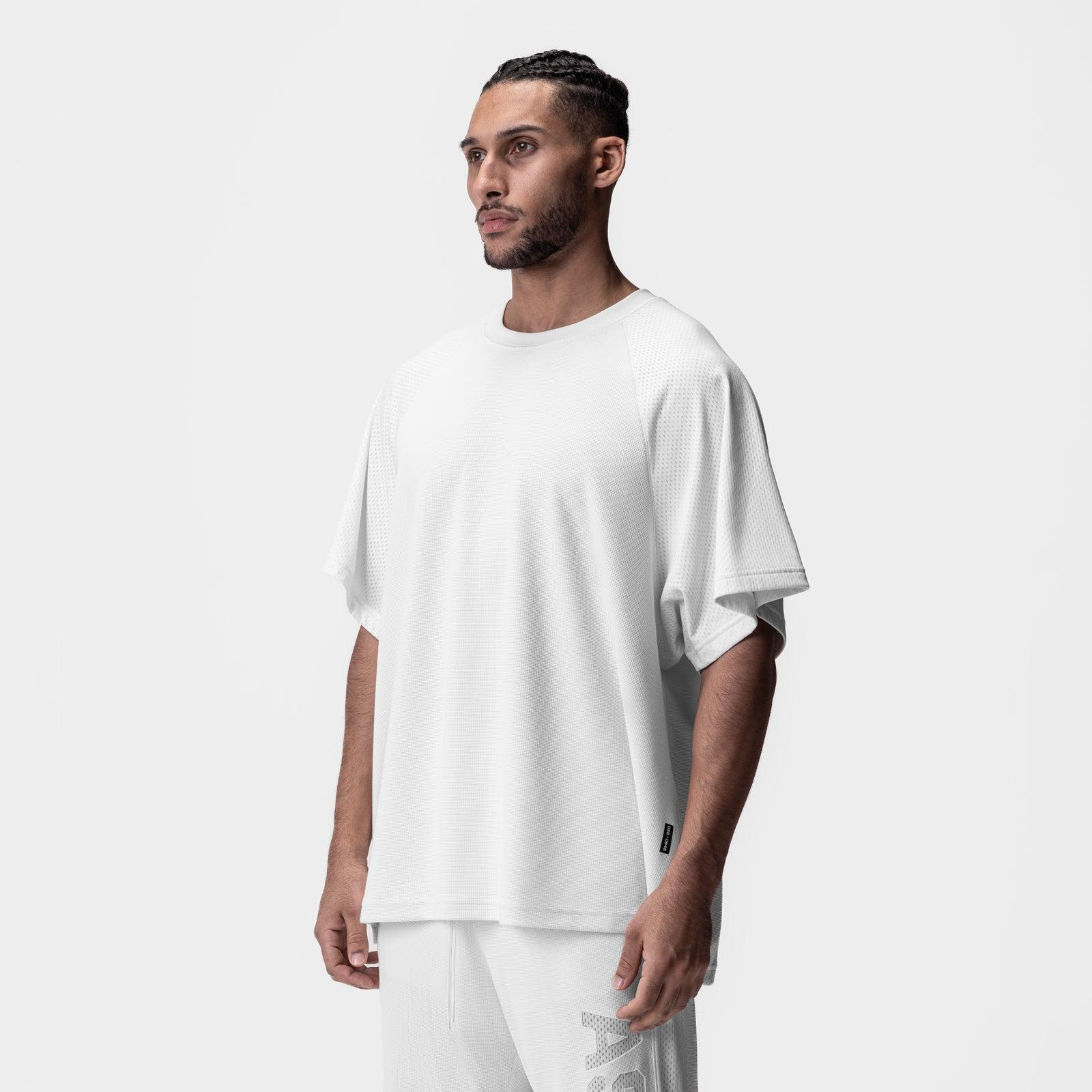 0946. Waffle Knit Oversized Tee - White Product Image