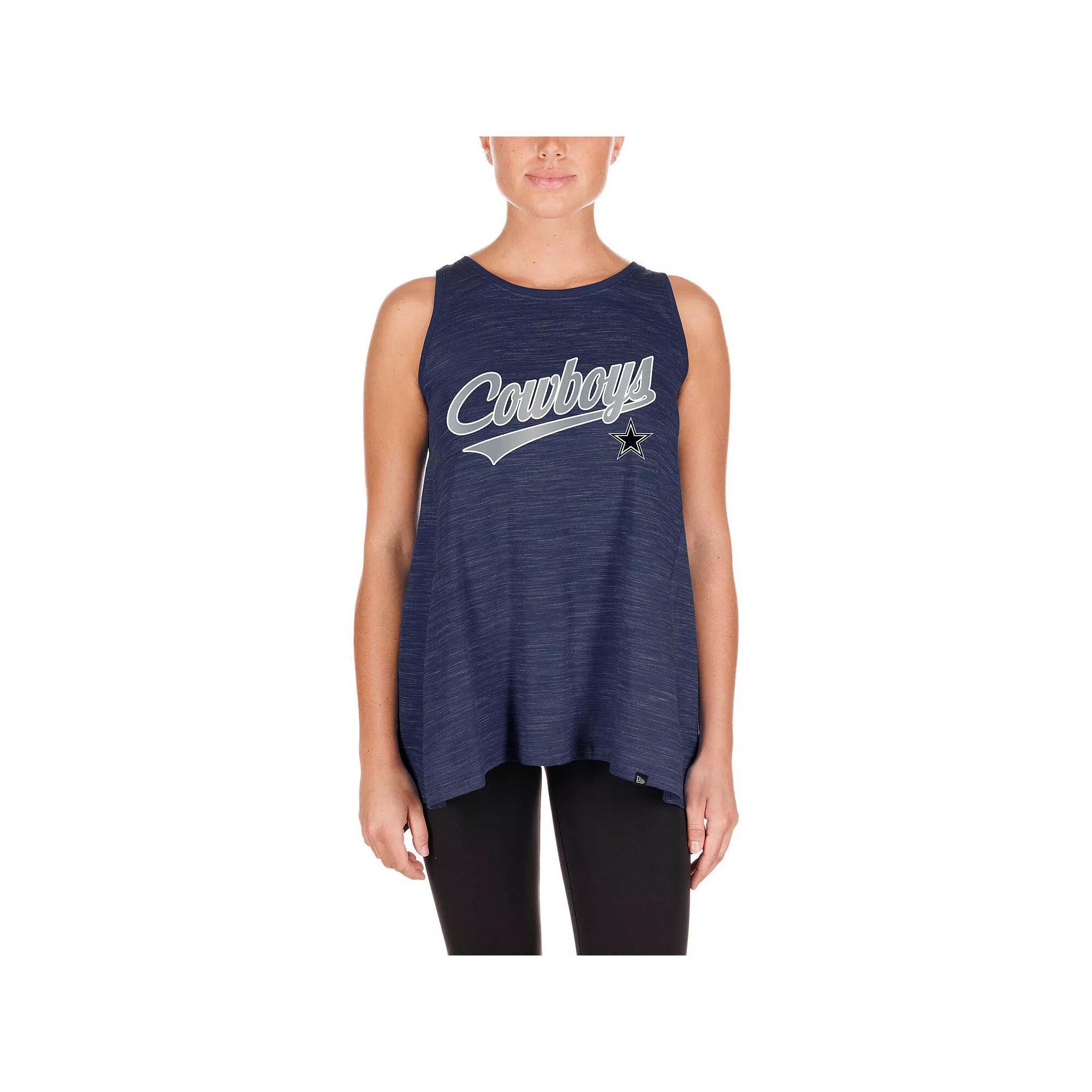 Women's New Era Navy Dallas Cowboys Space-Dye Active Tank Top, Size: Large, Blue Product Image