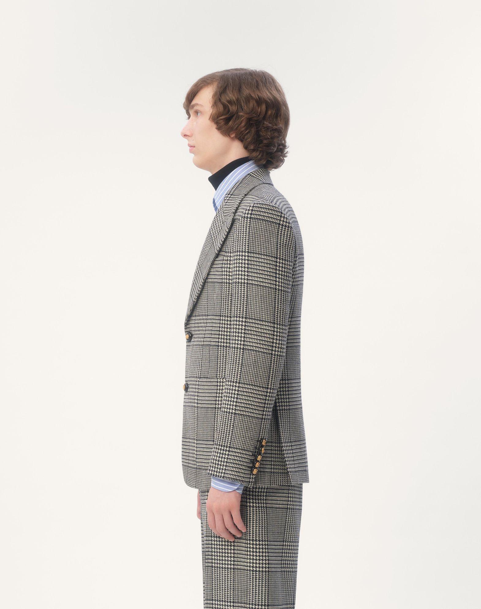 Single-Breasted Wool Jacket With Check Pattern On Houndstooth Product Image